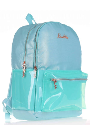 Transparent Turquoise School Backpack And Pencil Holder Set - Middle School-High School