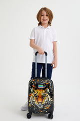 Kids Black Tiger Patterned Luggage 16758