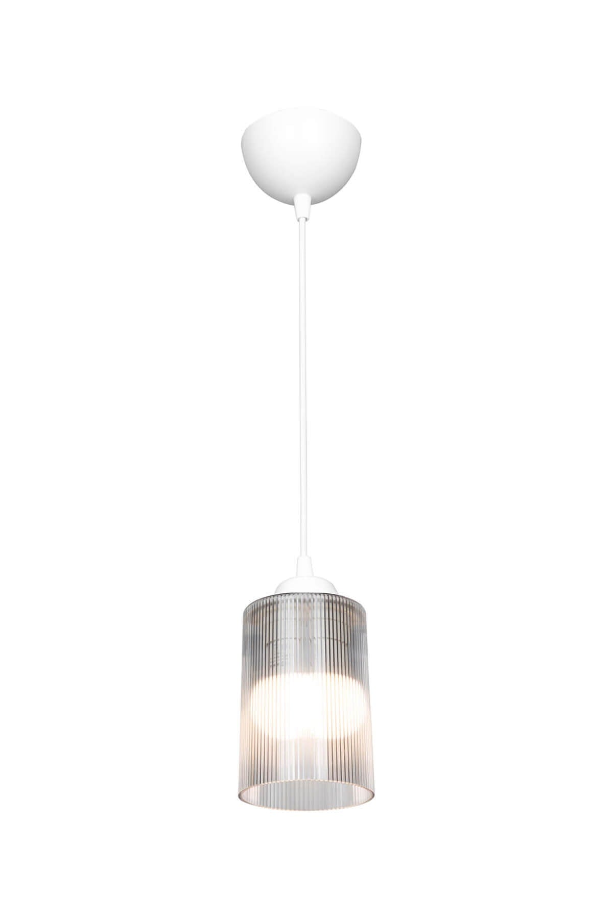 Transparent Optical Promo Pendant Lamp - Glass With Double Bulb Look