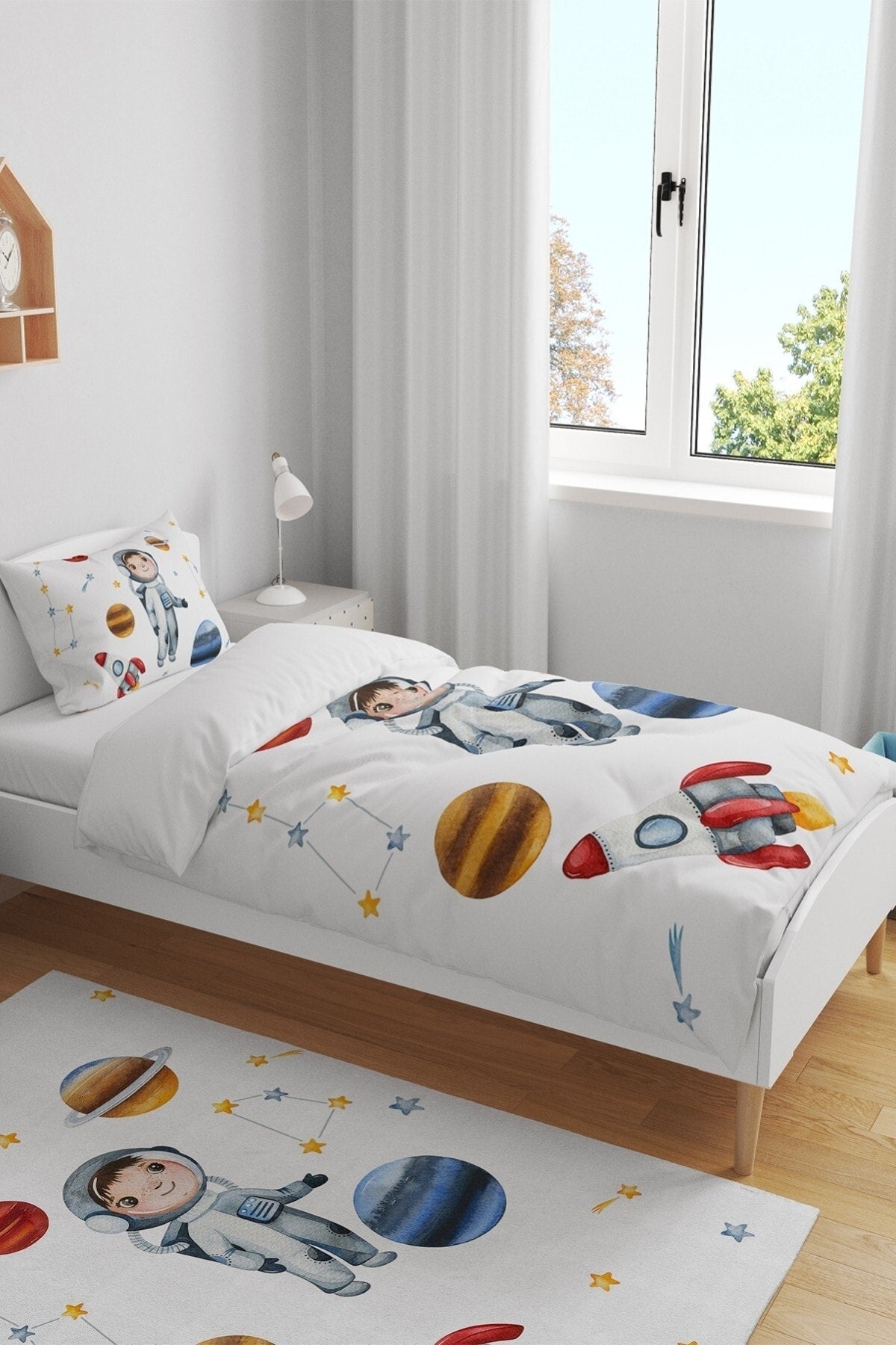 Astronaut Child Patterned Single Baby Child Duvet Cover Set