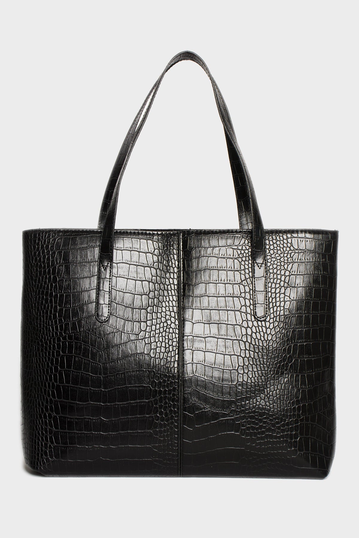 Große Tasche mit 2 Fächern und Reißverschluss für Damen mit Krokodilmuster, Umhängetasche, Clutch, Laptoptasche