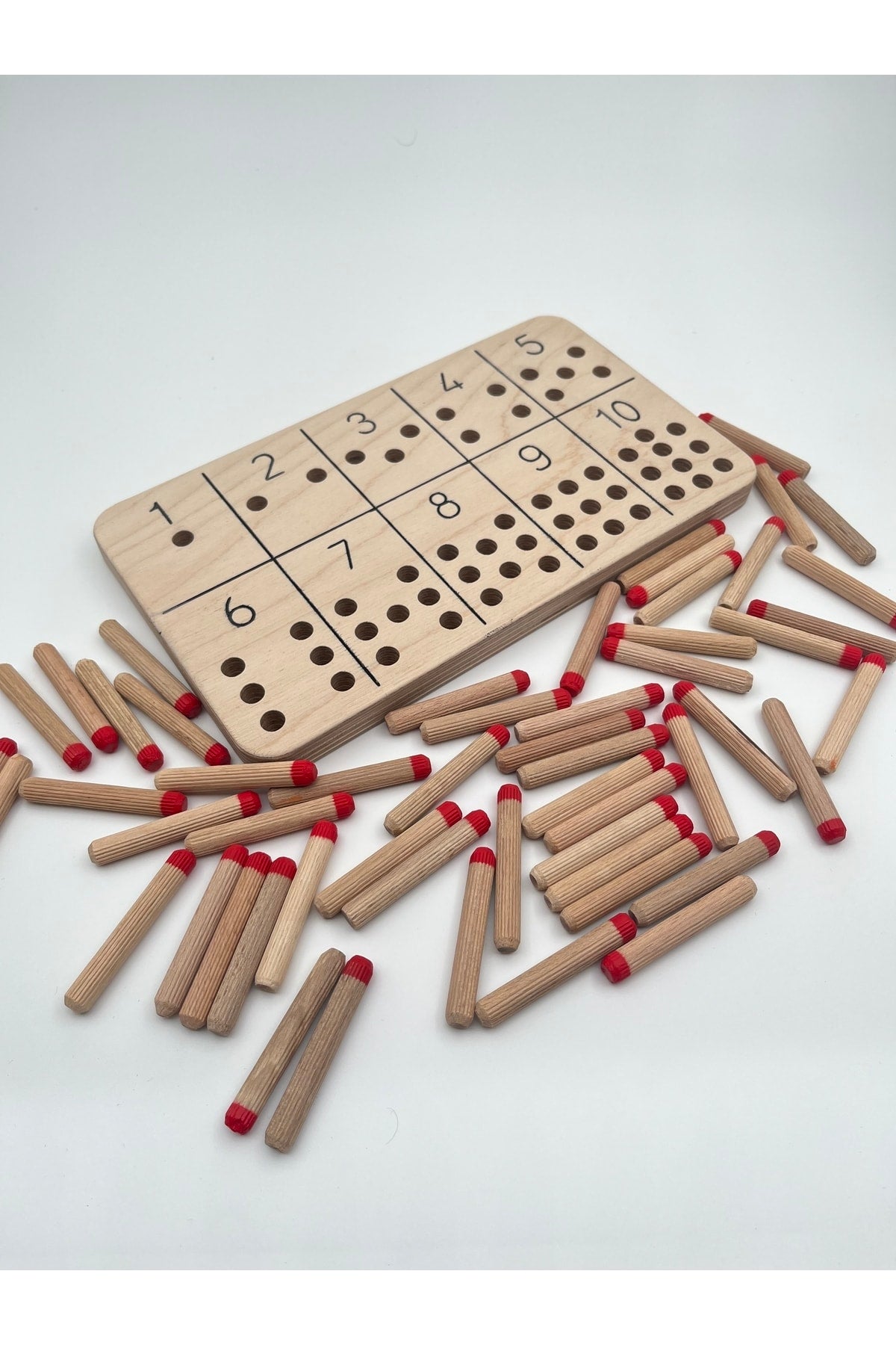 Number Learning Toy With Montessori Sticks, Counting Skill Educational Wooden Material