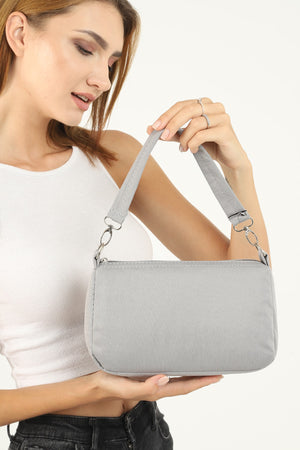 Gray U16 Daily Sport Canvas Fabric Baguette Women'S Hand And Shoulder Bag U:23 E:15 W:7