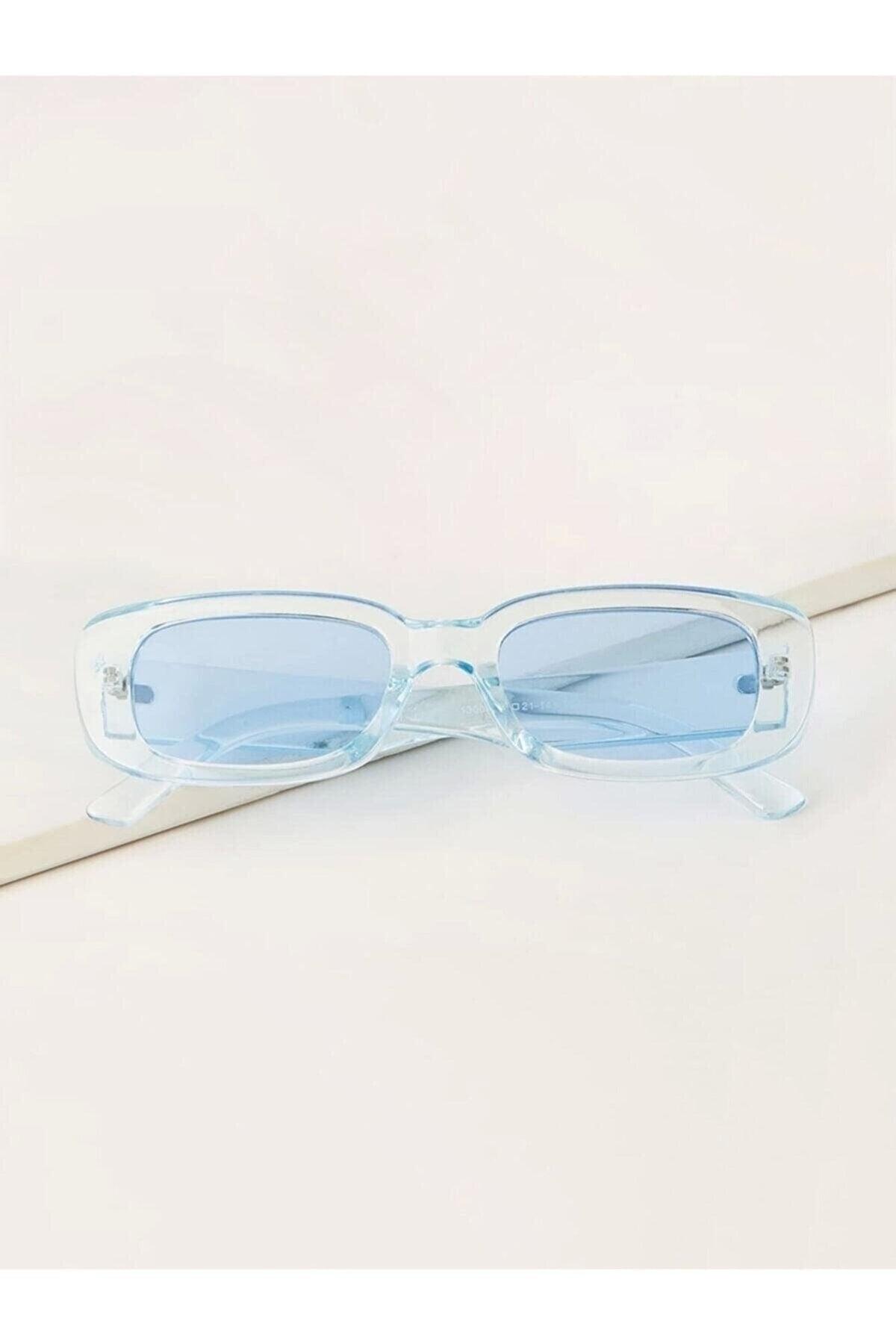 Chunky Transparent Blue Sunglasses - Swordslife