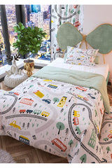 Railroad Double Sided Kids Duvet Cover Set Polycotton