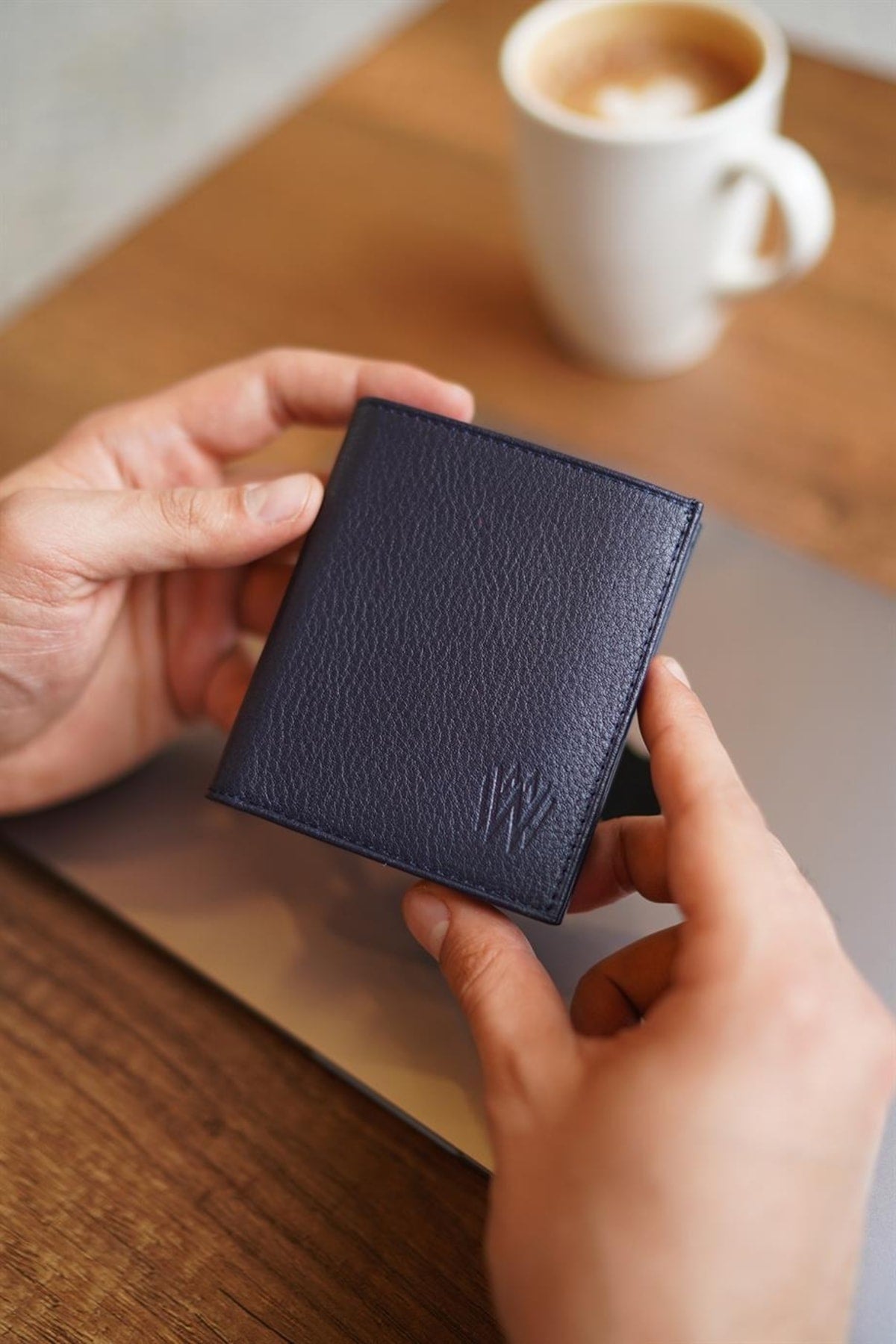 Lisande Genuine Leather Kibar Men'S Wallet Navy Blue