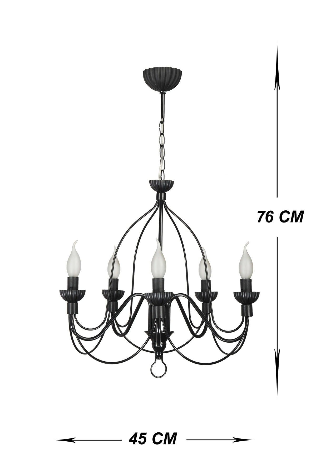 Calista 5-Piece Black Chandelier