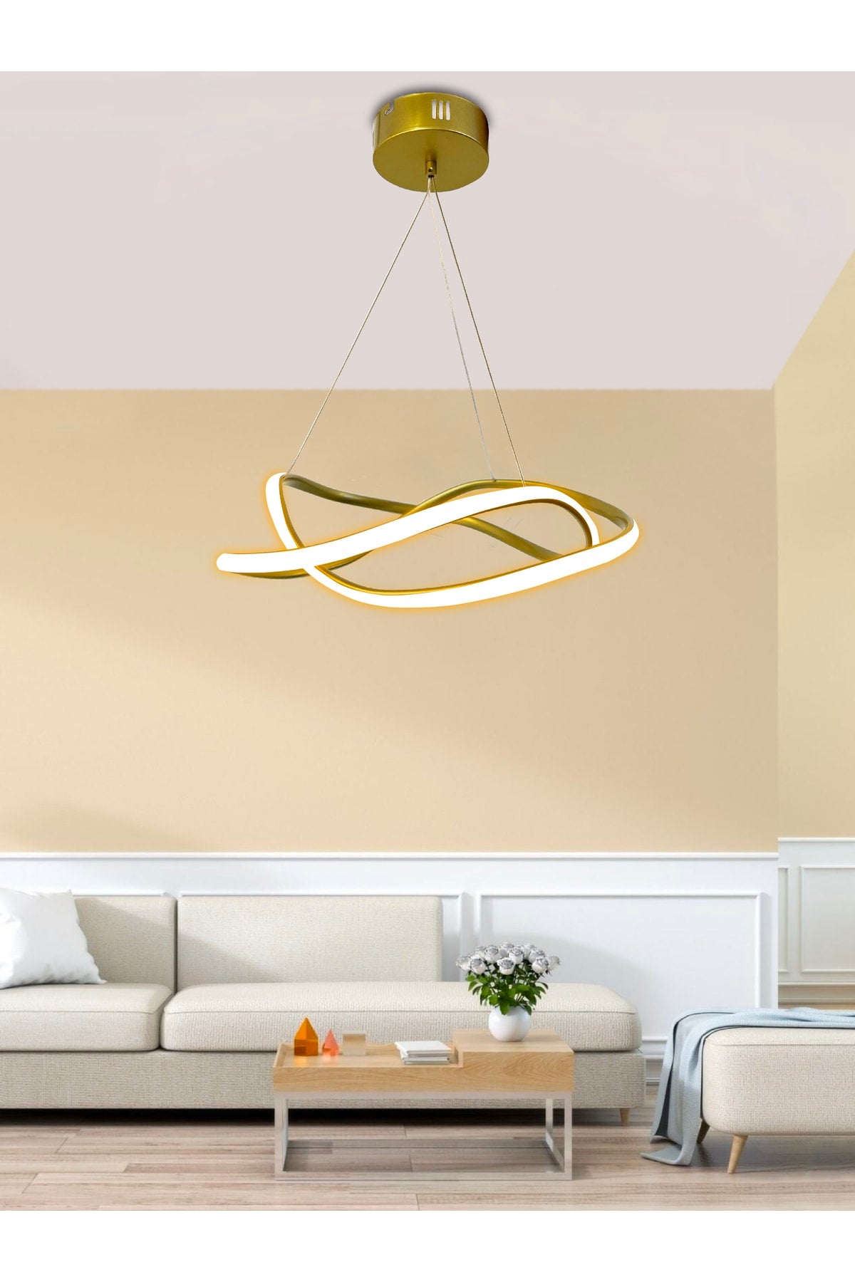 3 Colors Remote Controlled Gold Antique Led Chandelier Wave Led Chandelier