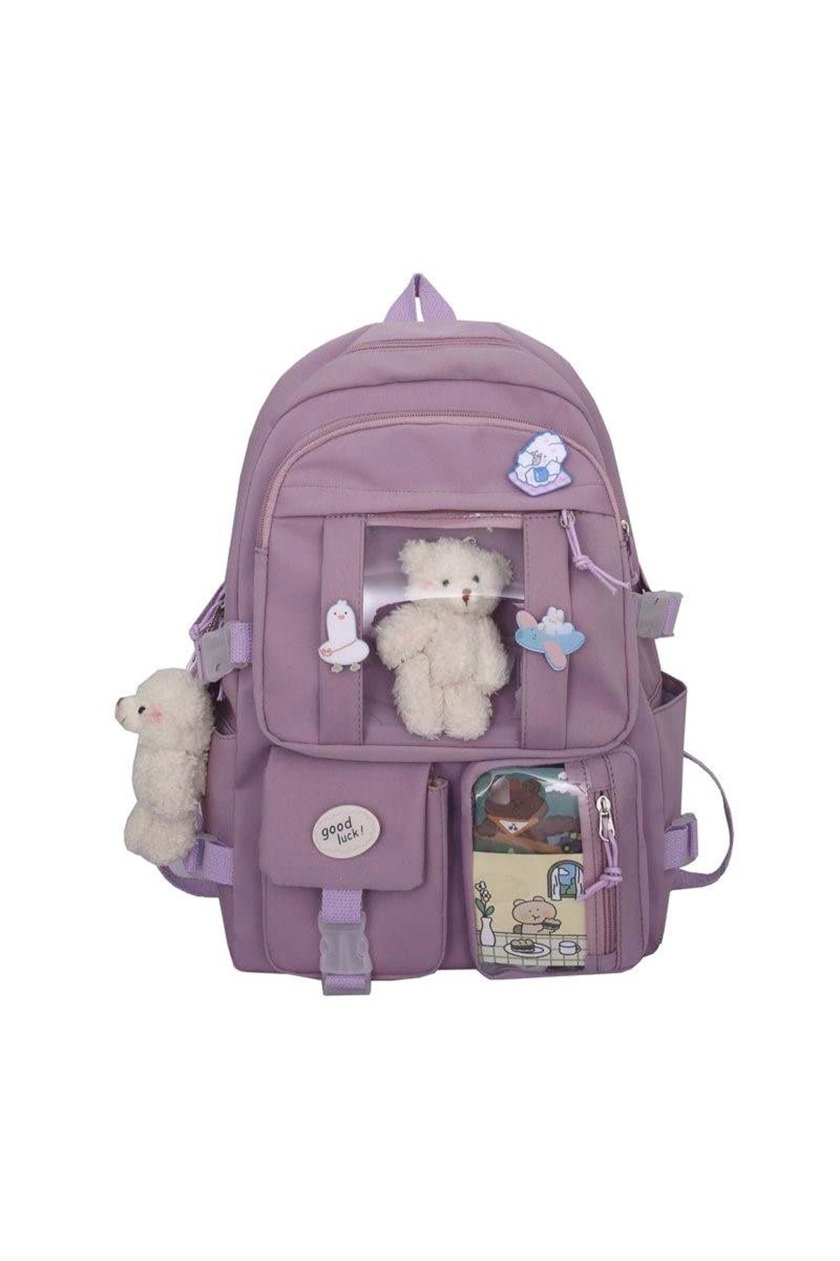 Design Bear, School Bag With Accessories, Korean Style