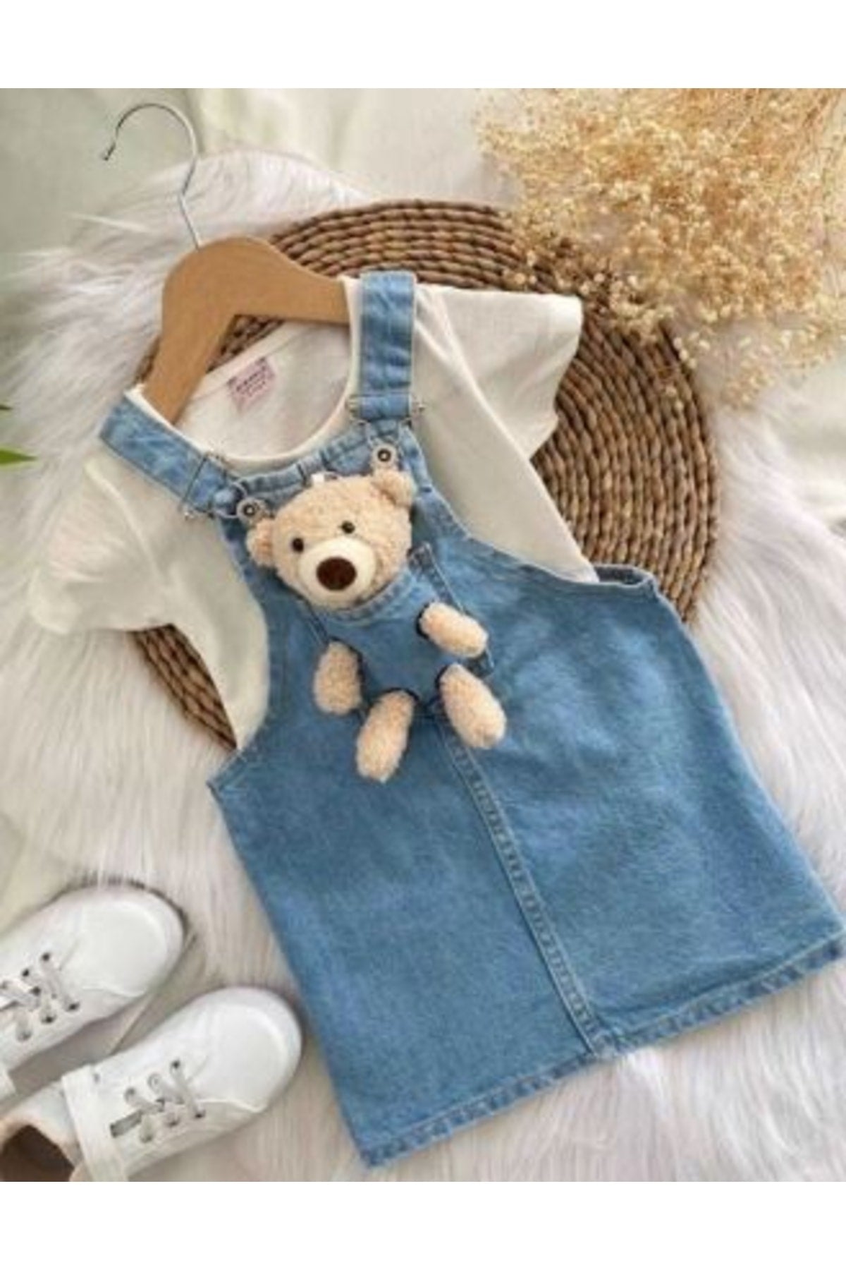 Teddybär-Jeansweste / Jeanskleid