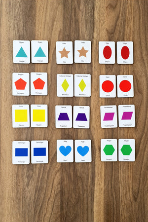 Holz geometrische Formen Brain Teaser Karten Matching Game Vorschule pädagogisches Material