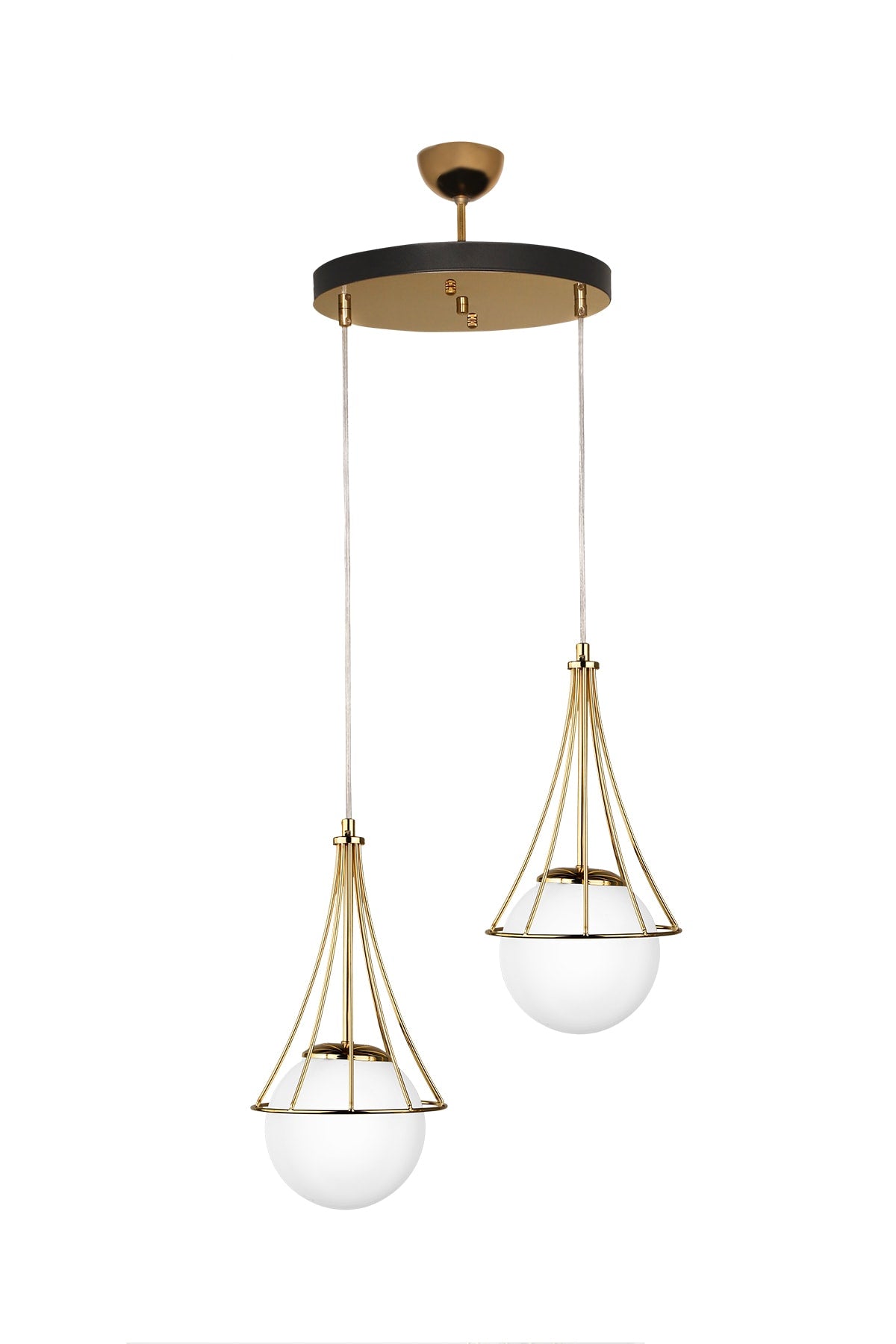 Lapis 2Nd Chandelier Gold-White Glop Glass
