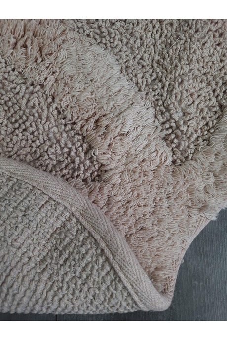 Daisy Powder Natural Cotton Bath Mat 100x100 Cm One Piece Tufting Woven Mat - Swordslife