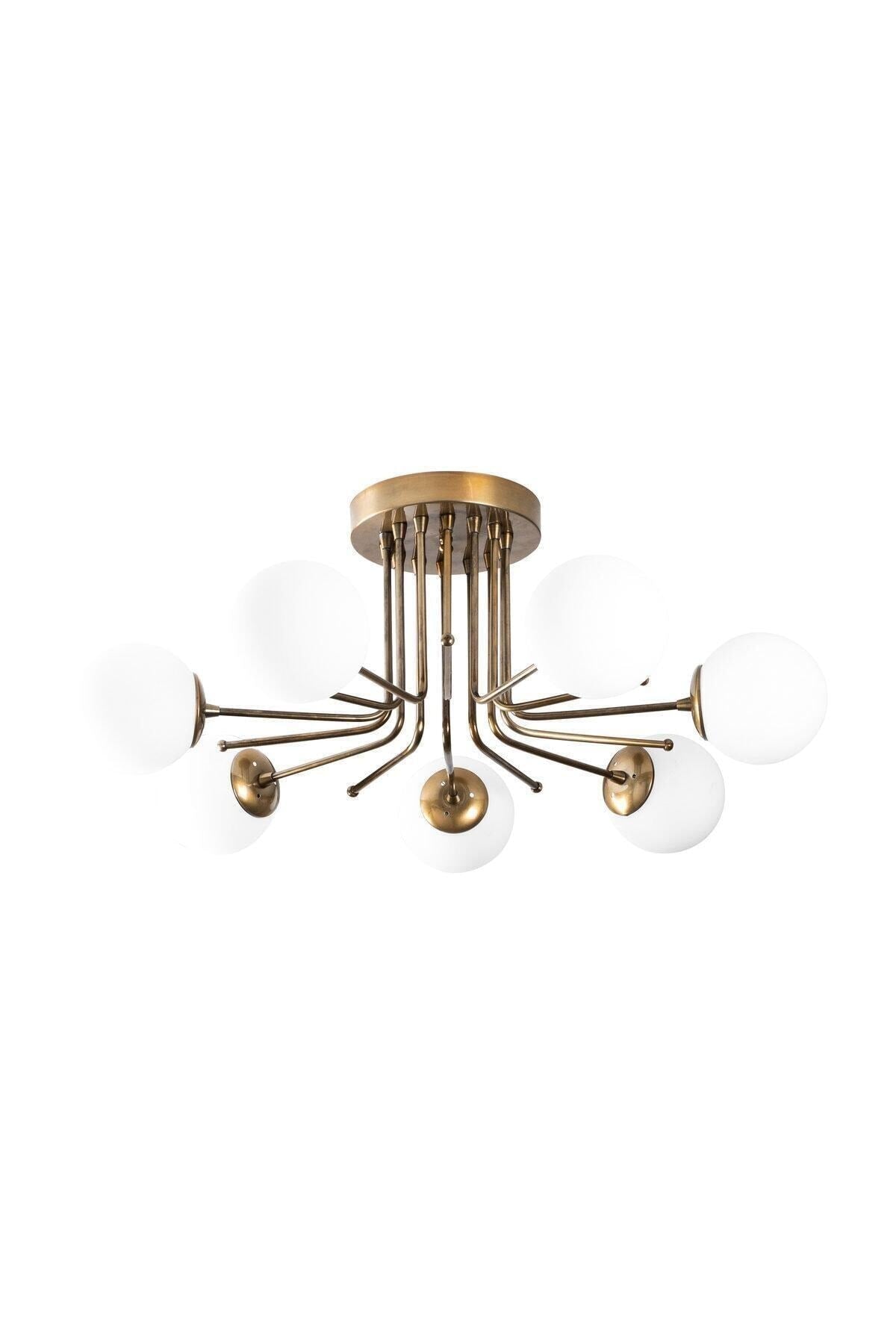 Luxury Design Modern Sports Trend Model Antique Seven-Piece Chandelier With Glop Glass