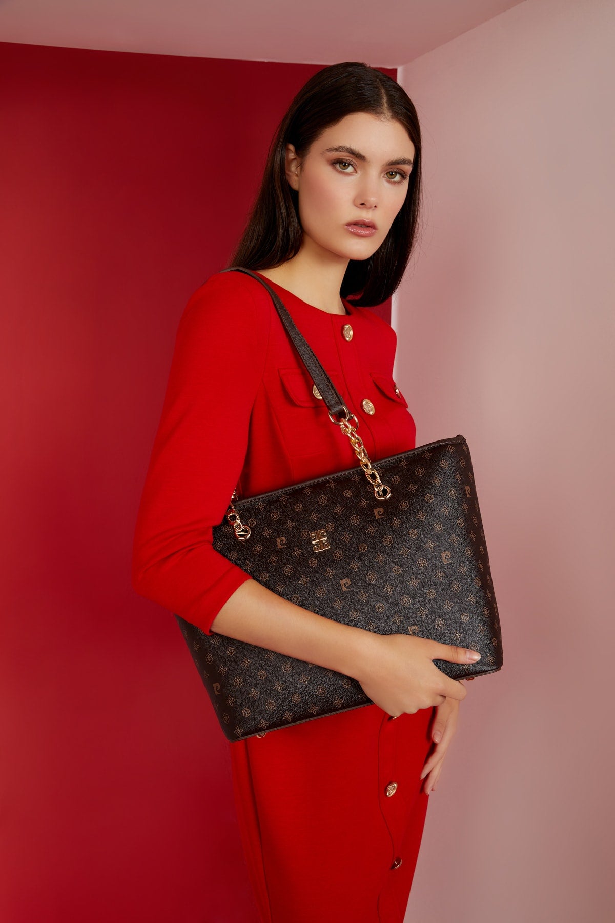 Coffee Monogram Women Shoulder Bag 05PO22Y1546