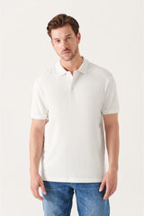  Мужская белая дышащая футболка стандартного кроя из 100 % хлопка с воротником-поло стандартного кроя E001004