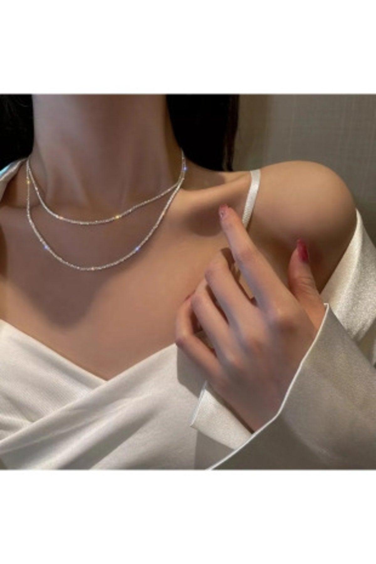 Two Row Waterway Stone Evening Necklace - Swordslife