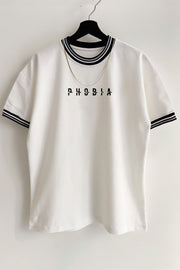 Men'S New Season Oversize Phobia Patterned Collar Detailed Summer T-Shirt