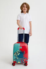 Kids Indigo Red Astronaut Patterned Child Suitcase 16759
