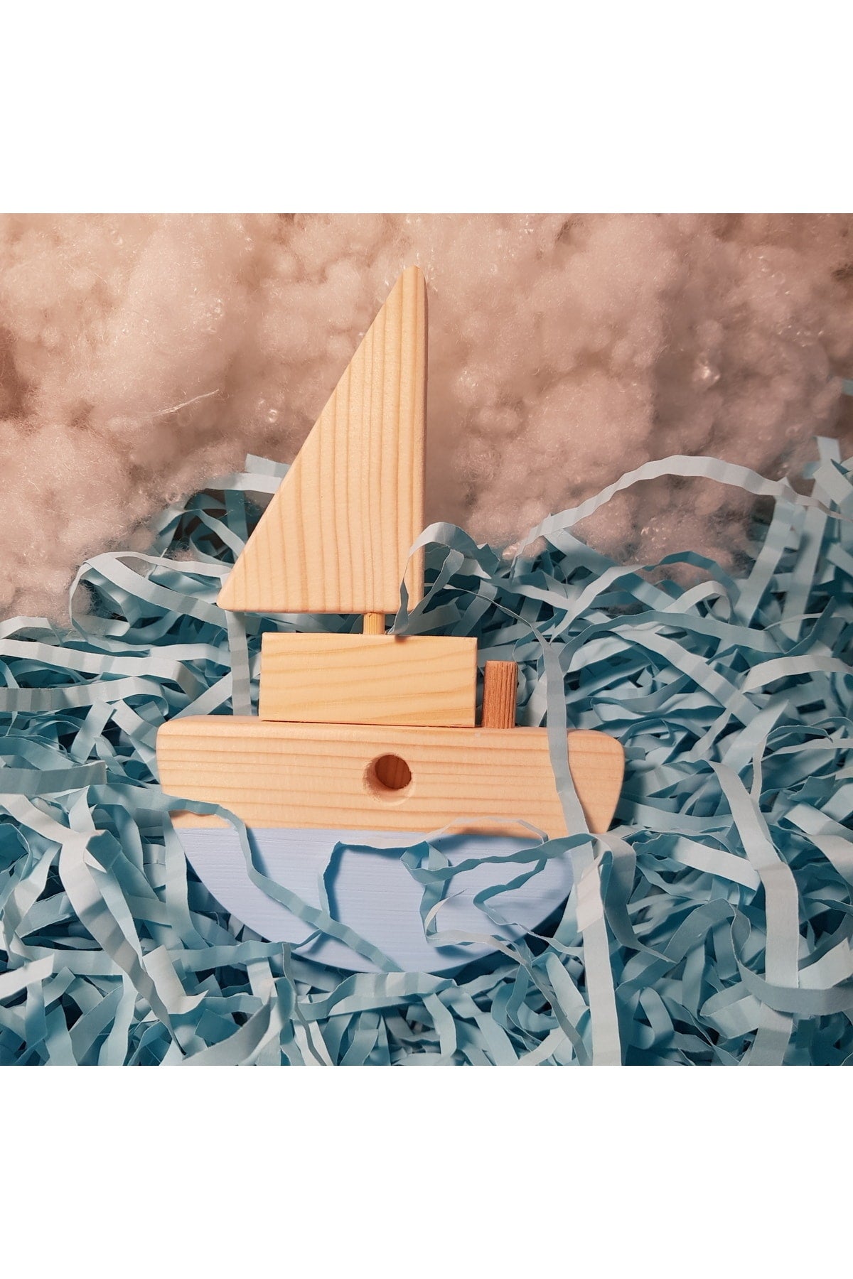 Handmade Wooden Toy Baby Ship Children's Imagination Gift Toy