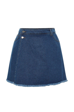 Light Blue High Waist Skirt Tasseled Shorts Skirt TBBSS23AP00008 - Swordslife