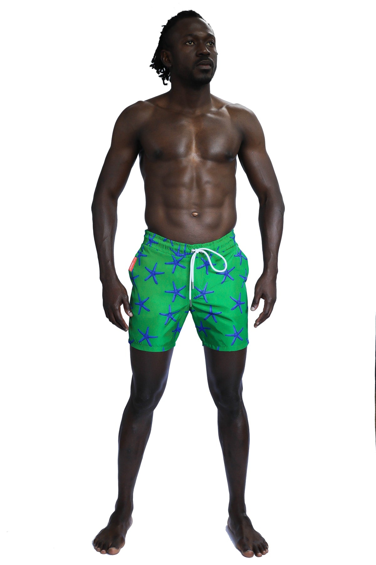 Men'S Patterned Green Sea Shorts