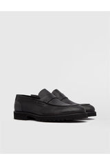 Dagrun Genuine Printed Leather Men's Black Casual Shoes