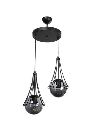 Lapis 2Nd Black-Smoked Globe Glass Chandelier