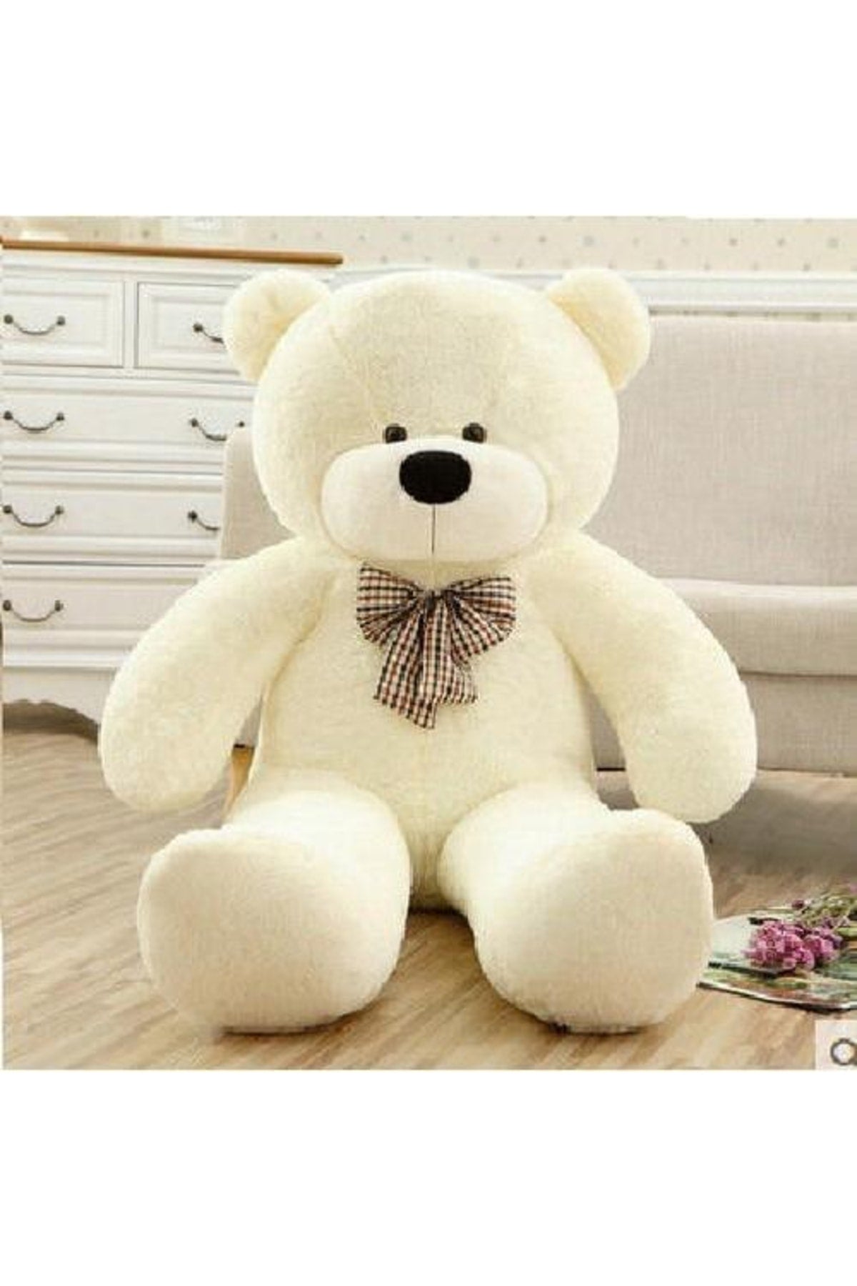 90 cm bunter Plüsch-Teddybär mit Fliege – 100 % inländisch