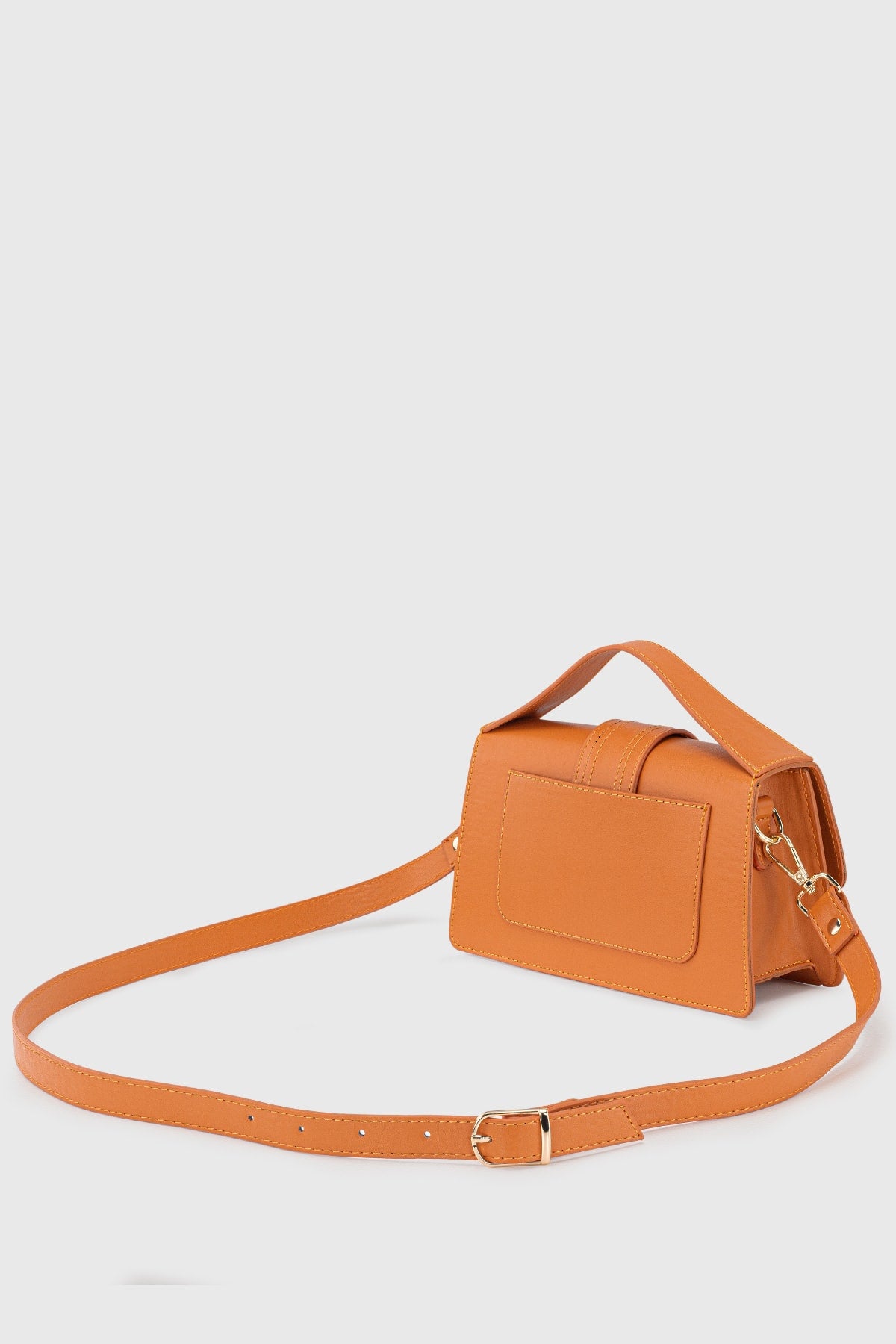 Verstellbare Umhängetasche 229 in Orange für Damen in Lederoptik