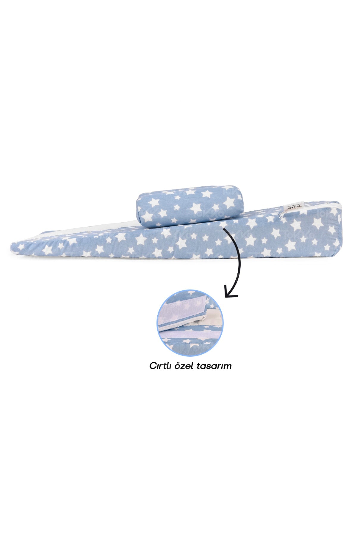 Multifunktions-Waschbarer Bezug Orthopädische Baby-Reflux-Matratze - Entgasendes Baby-Reflux-Kissen Blau