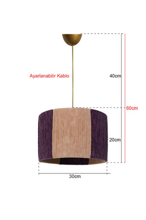 Silverberry Pendant Lamp Chandelier Purple Cream