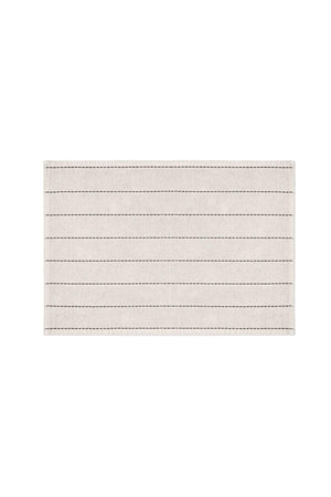 Basic Stripe Natural Cotton Double Bath Clay 60x100 50x60 Cm Ecru / Black Striped - Swordslife