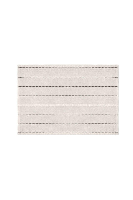 Basic Stripe Natural Cotton Double Bath Clay 60x100 50x60 Cm Ecru / Black Striped - Swordslife