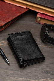 Mechanismus und Qualität Schwarze Herren Leder Geldbörse Unisex