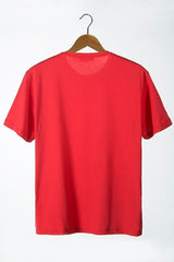 Men's Red Front Squid Game Printed Crew Neck Oversize T-shirt