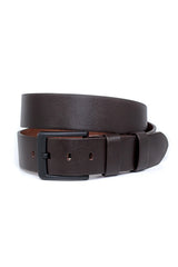 2-Pack Brown - Brown Buffalo Leather Men's Denim Belt 4.5 Cm