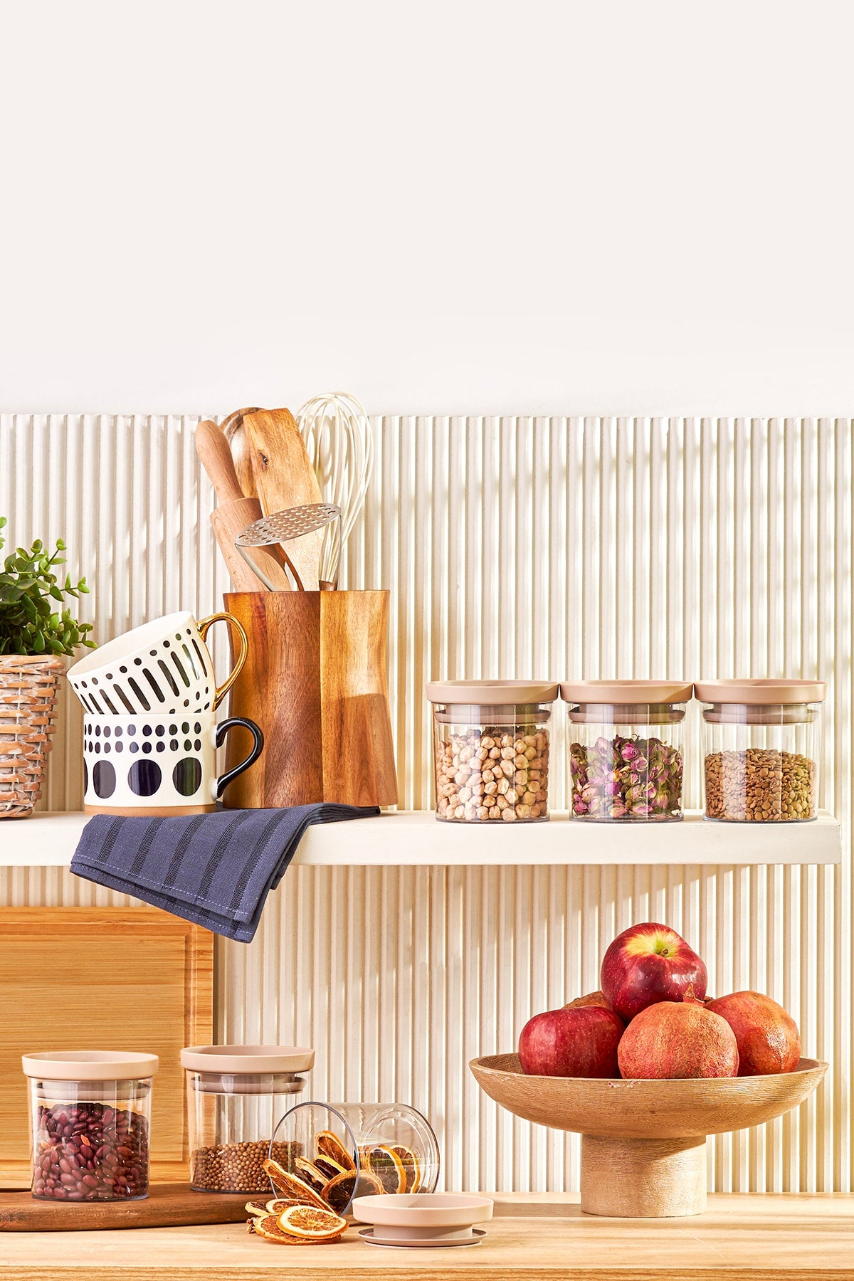 Arya 6-Piece Small Jar/Storage Container Beige