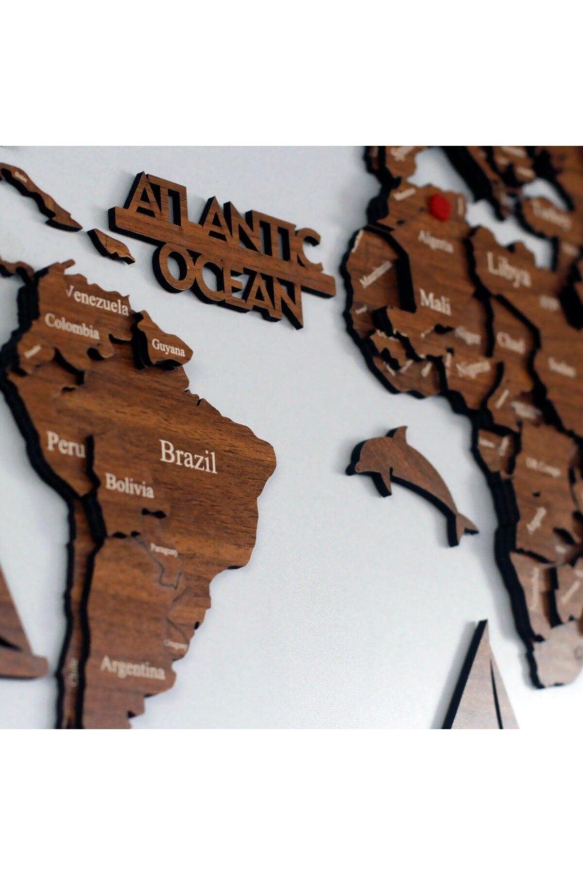 3D Wooden World Map, Wooden Wall Decor, Wall Painting, Real World Map - Swordslife