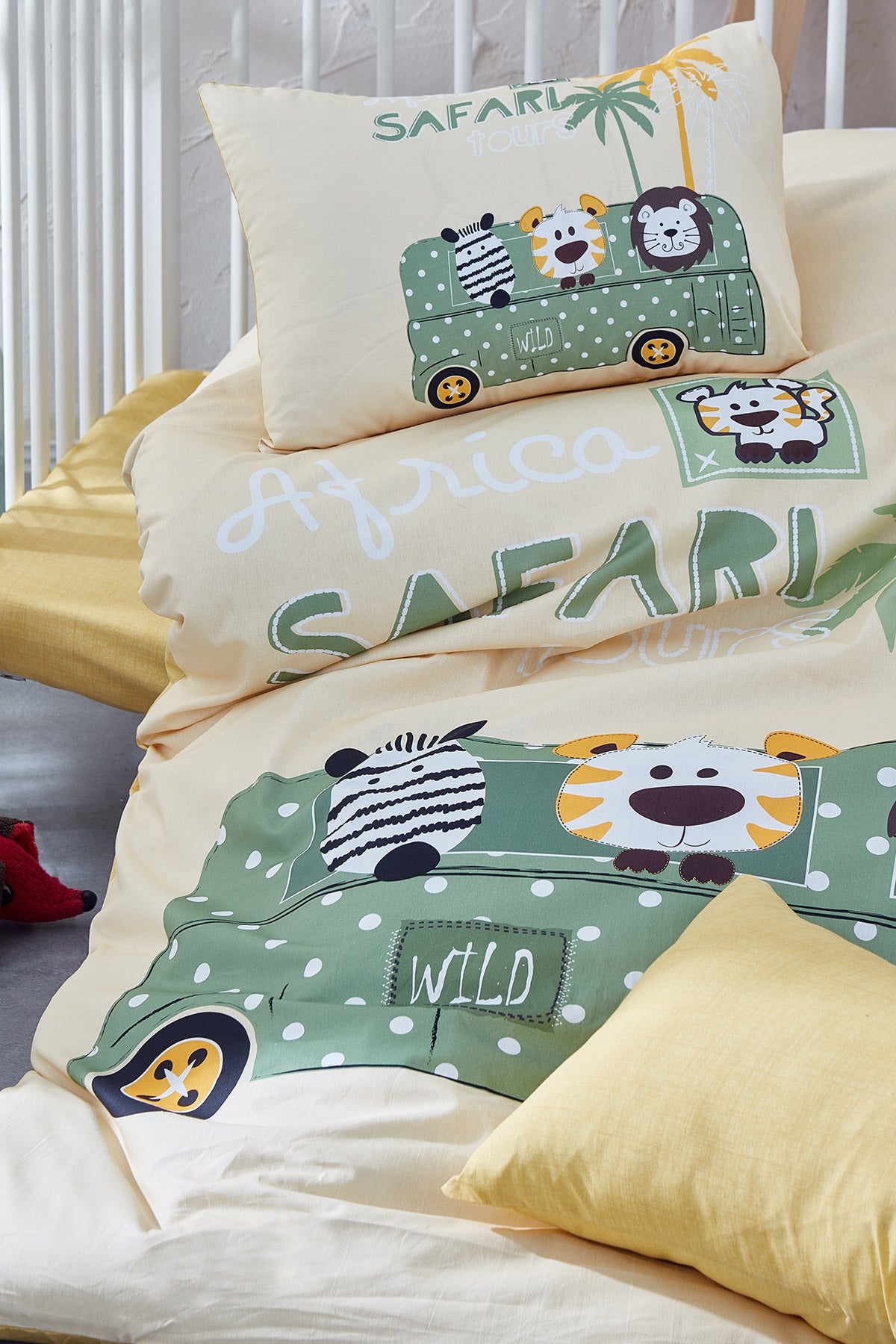 Safari Digital Printed 3D Cotton Baby Duvet Cover Set