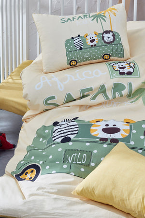 Safari Digital Printed 3D Cotton Baby Duvet Cover Set