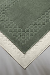 Biscay Bathmat Olive - Extra Soft, Modern 100% Cotton 50x75cm. Foot Towel / Bath Mat Set - Swordslife