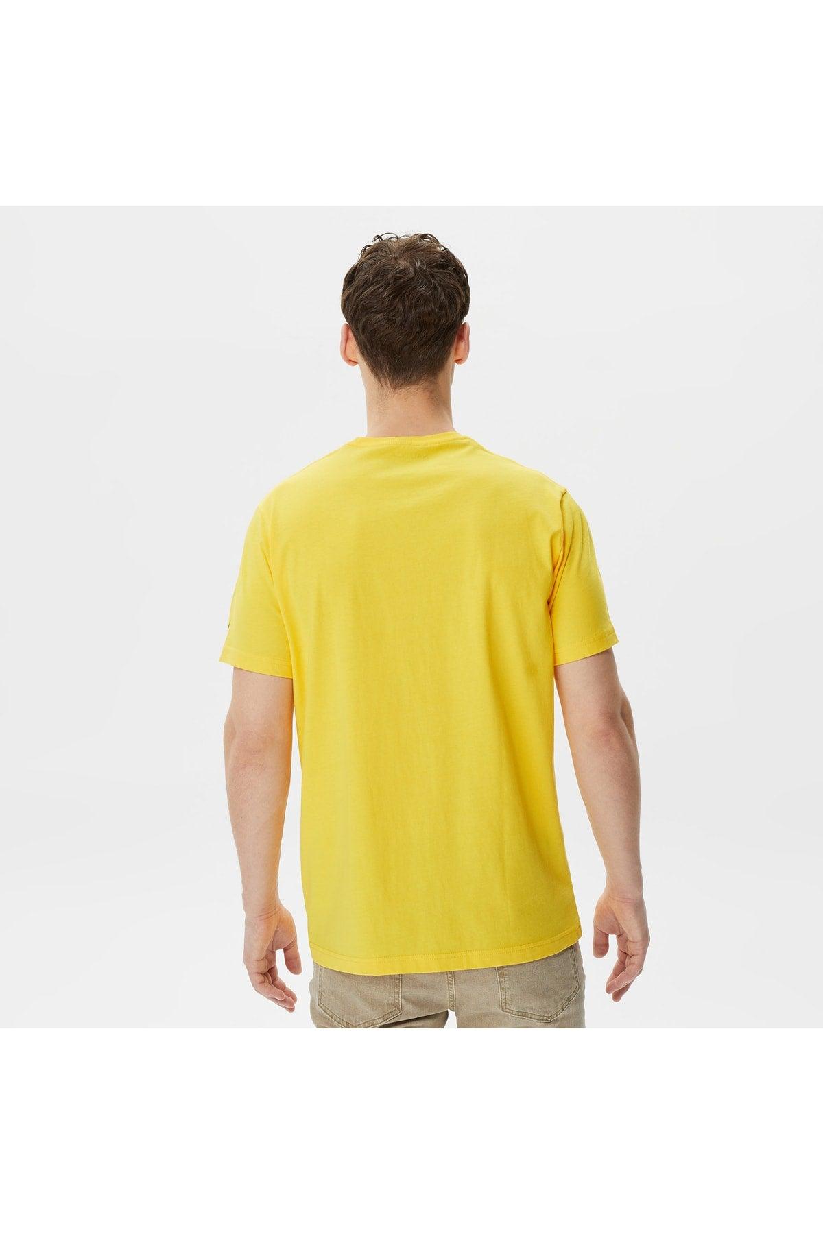 Men's Yellow Printed Standard Fit Short Sleeve T-shirt - Swordslife