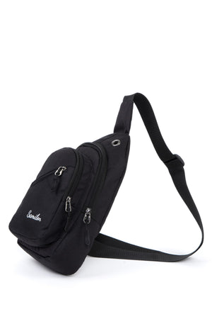Unisex-Brusttasche aus Impertex-Stoff, schwarz
