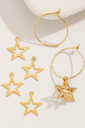 Gold Stars Hair Earring Clasp Set - Swordslife