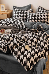 Elastic Linen Duvet Cover Set Double Premium Cotton Crowbar Gray - Swordslife