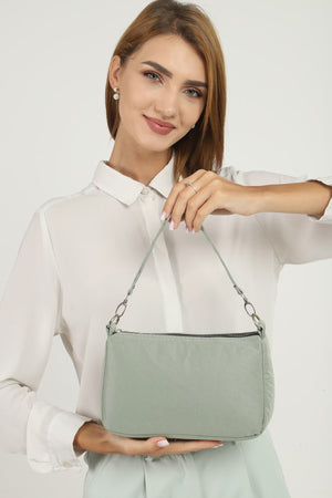 Green U16 Daily Sport Canvas Fabric Baguette Women'S Hand And Shoulder Bag U:23 E:15 W:7