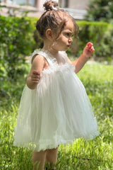 White Snow White Girl Kids Party Dress Birthday Dress - White