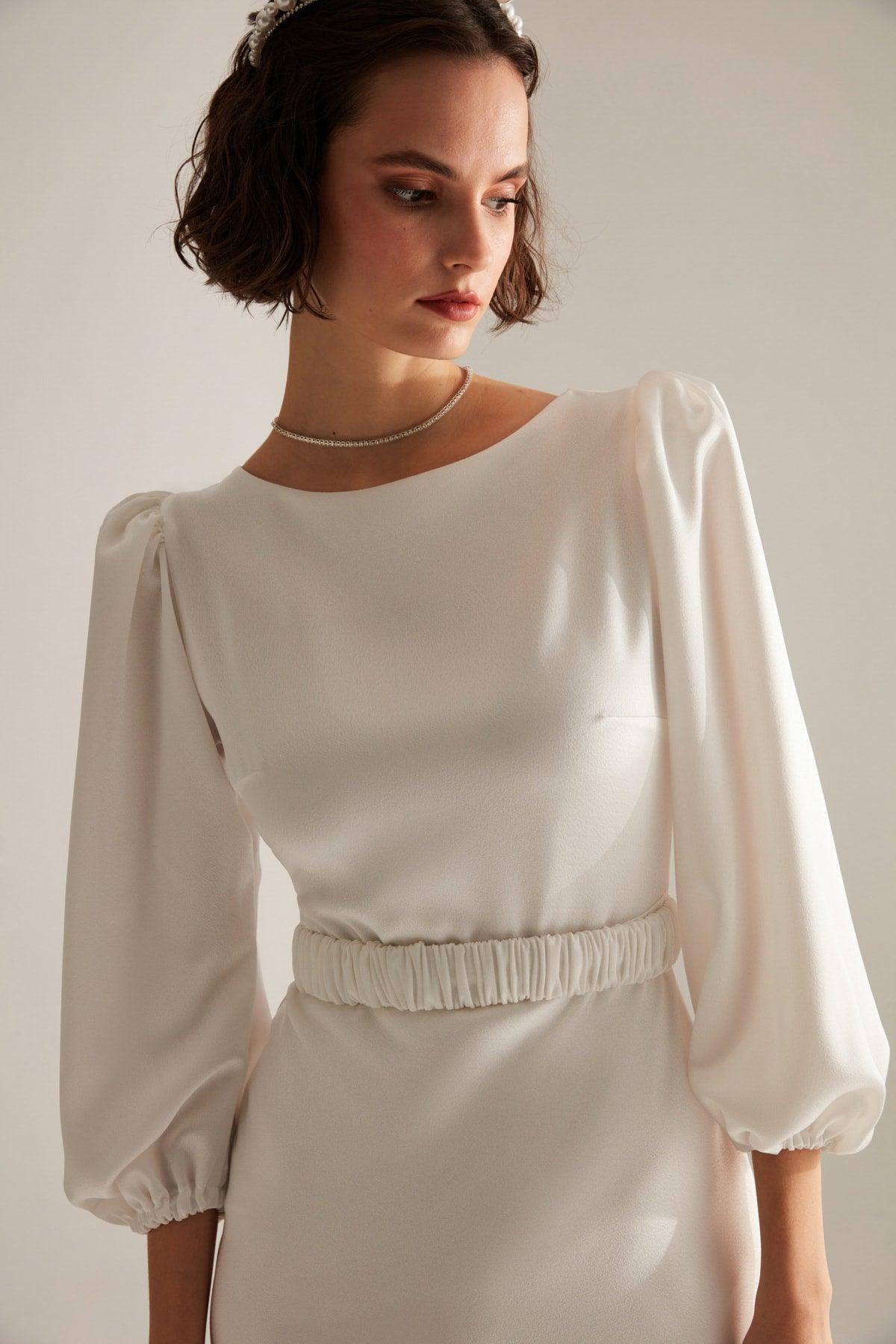 Heleny Special Design White Engagement Dress - Swordslife