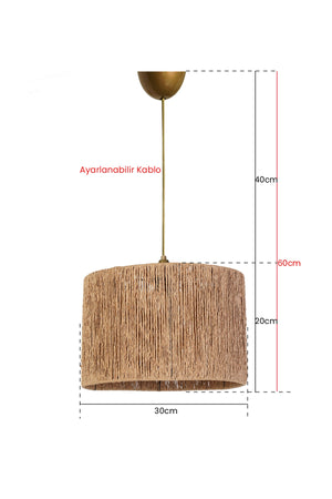 Roue Pendant Lamp Chandelier Wicker